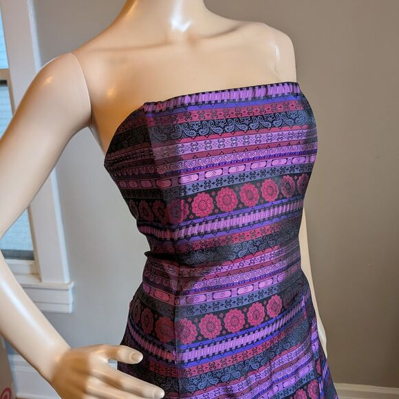 Vintage Y2K JM for Gunne Sax Strapless Gown Floral Brocade Maxi Prom Dress 13 - Picture 5 of 12